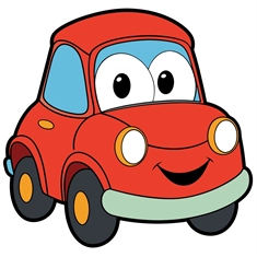 Car Theme Red Compact Car Transparent Sticker
